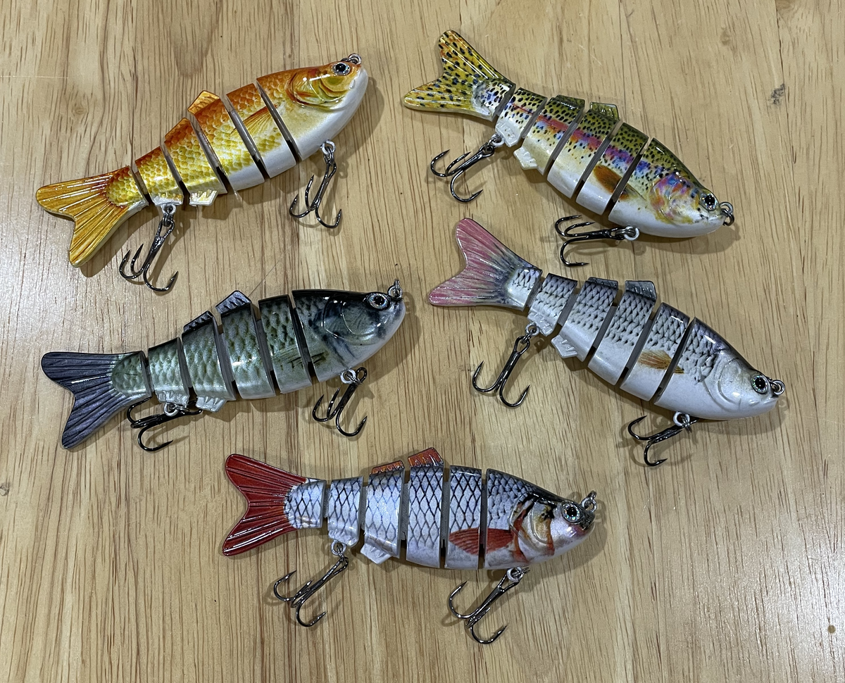 5 Pieces Fishing lure Fishing Bait 4 Pcs Fishing Hard Spinner Lure  Spinnerbait Pike Bass Crankbaits Artificial Bait Tackle Hook,MU 