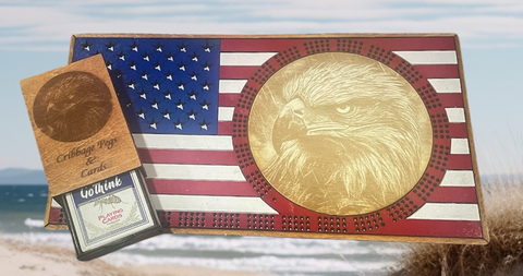 United States Flag Cribbage Board