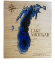 Stunning Laser-Cut Wooden Layered Map of Lake Michigan