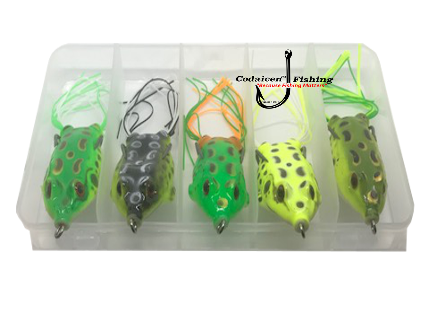 5 piece Bass Topwater Frog Lures Kit- with Skirts