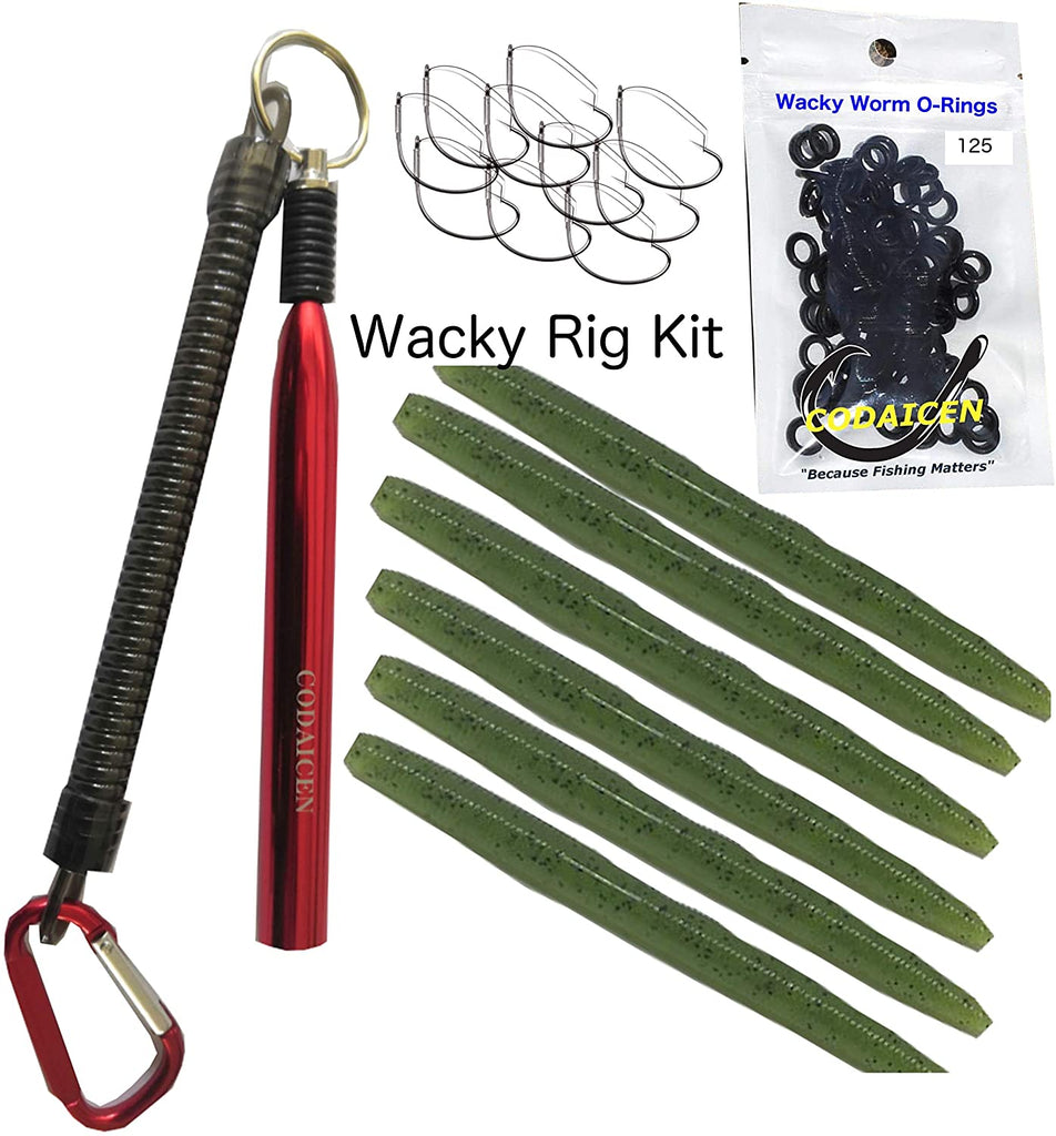 Wacky Rig Fishing Tool Kit - Wacky Rig Tool, 125 Wacky Worm O-Rings, 1 –  Codaicen Fishing