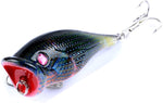 Dark Night Topwater Popper- Hard Bait with Solid Sharp Treble Hooks