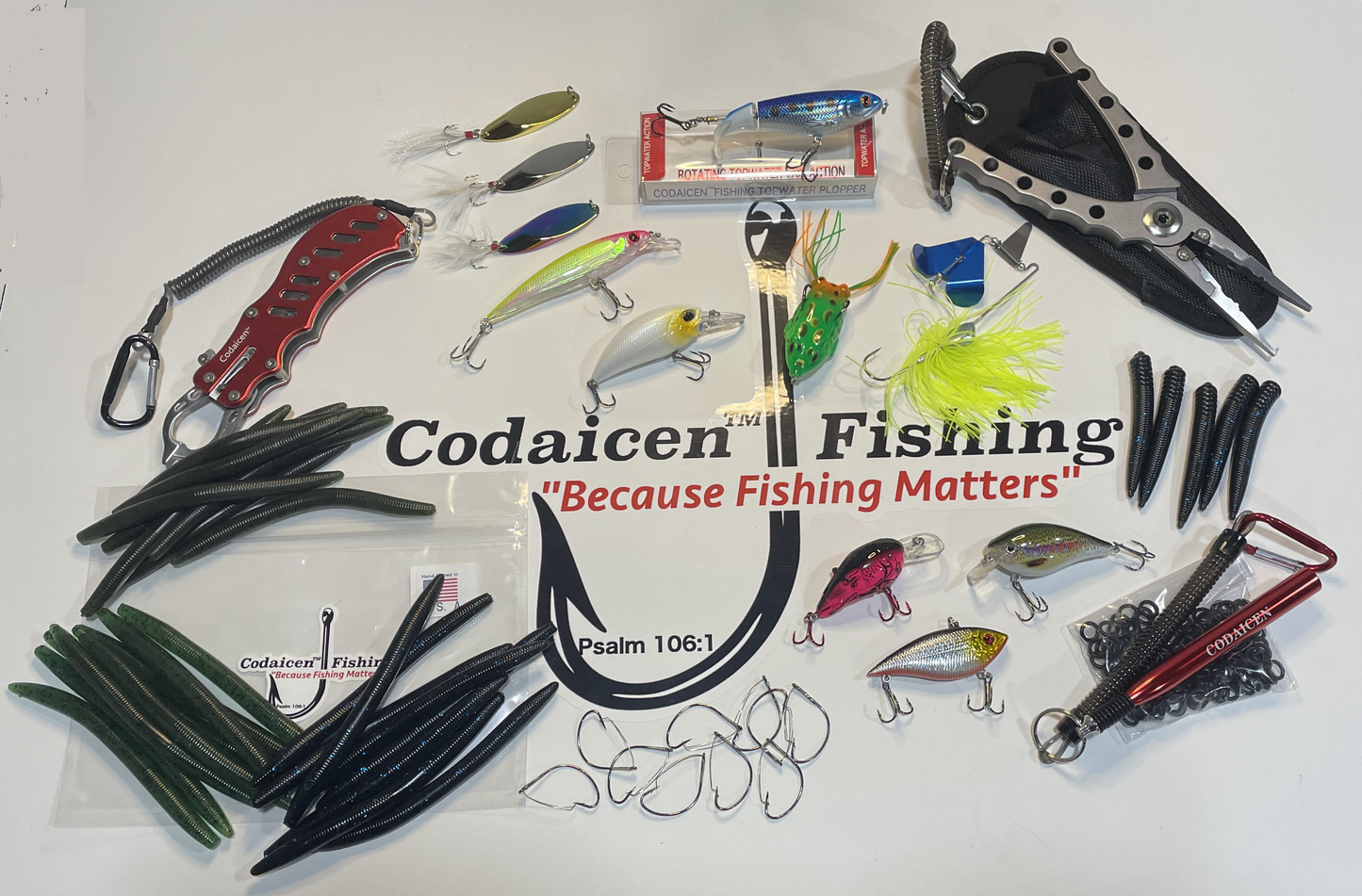 Codaicen Fishing Bass Fishing Boxes - Bass lures, baits and tools every month to help you catch fish - Hard lures, topwater lures and frogs, Soft Stick Baits, Weedless Hooks and Many Other Baits. Four Sizes to Meet All Your Bass Fishing Needs.