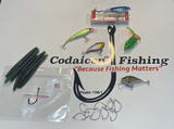 Codaicen Fishing Bass Fishing Boxes - Bass lures, baits and tools every month to help you catch fish - Hard lures, topwater lures and frogs, Soft Stick Baits, Weedless Hooks and Many Other Baits. Four Sizes to Meet All Your Bass Fishing Needs.