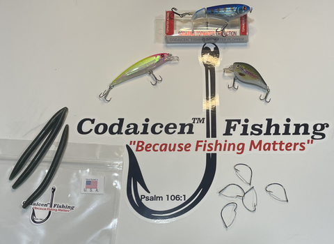 Codaicen Fishing Bass Fishing Boxes - Bass lures, baits and tools every month to help you catch fish - Hard lures, topwater lures and frogs, Soft Stick Baits, Weedless Hooks and Many Other Baits. Four Sizes to Meet All Your Bass Fishing Needs.