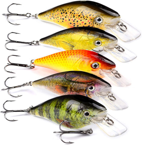 Squarebill Crankbaits- Pack of 5