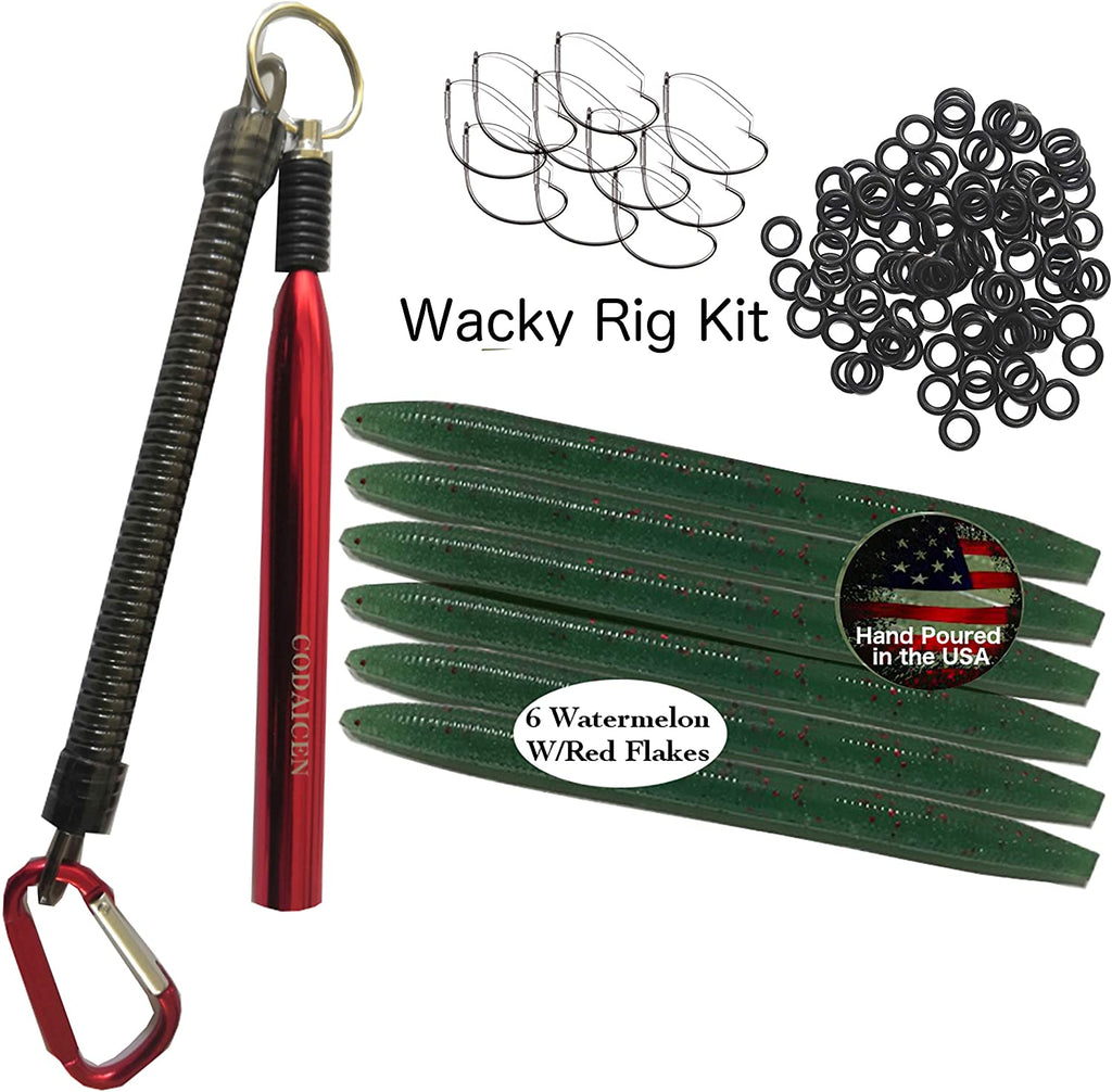 Wacky Rig Worm Fishing Tool Kit - Wacky Rig Tool, 125 Wacky Worm O